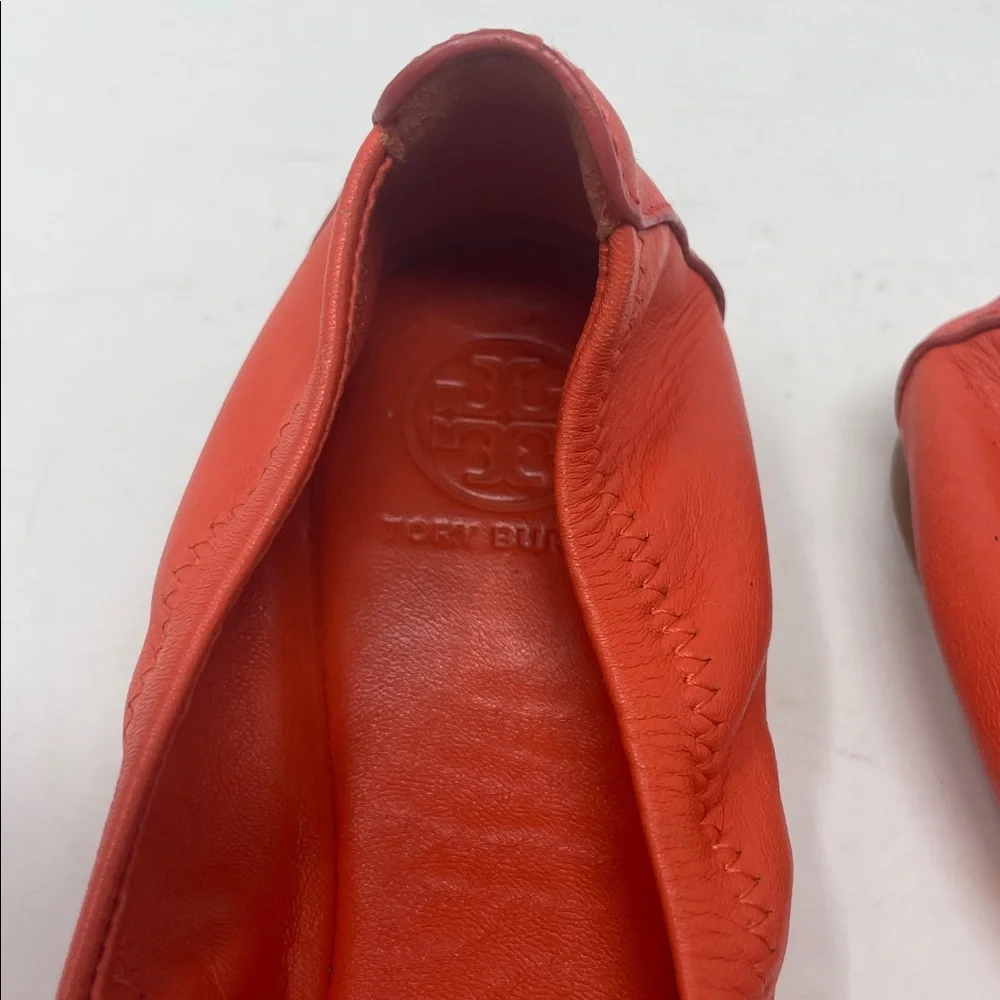 Tory Burch Orange Ballet Flat Slip-On Shoes